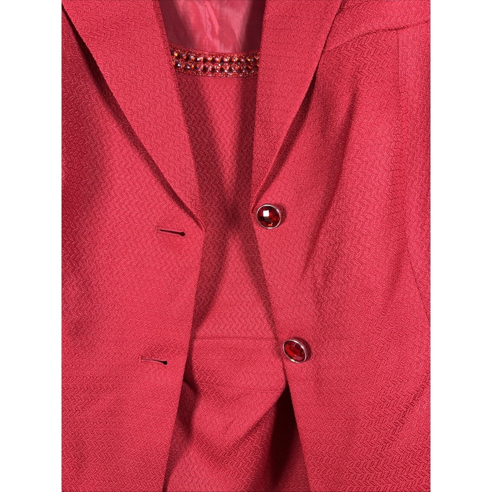 NWOT John Meyer Collection Red 2 Piece‎ Dress Long Jacket Suit Set Size 22